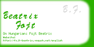 beatrix fojt business card